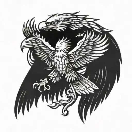 eagle with wings spread tattoo design idea