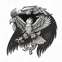 eagle with wings spread tattoo design idea
