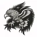 eagle with wings spread tattoo design idea