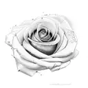 A realistic depiction of a lancashire red rose with delicate shading and fine line details tattoo design idea