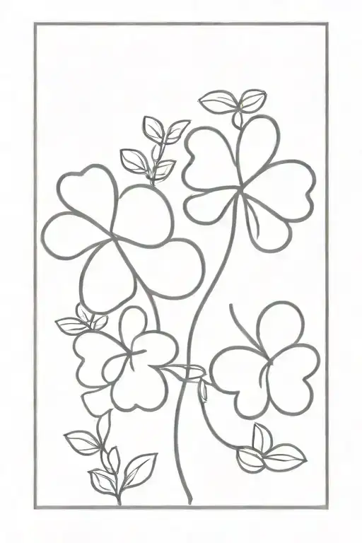 lucky clover combined tattoo design idea