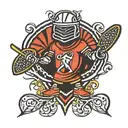 small lacrosse stick figure tattoo design idea