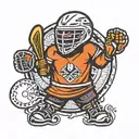 small lacrosse stick figure tattoo design idea