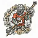 small lacrosse stick figure tattoo design idea