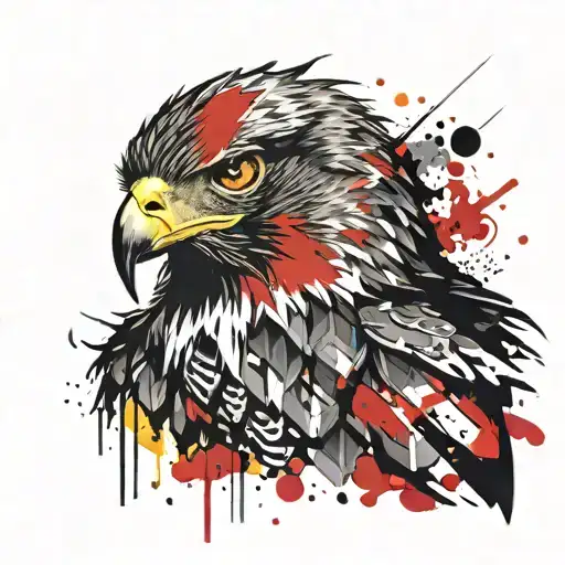 the hawk emerges from tattoo design idea