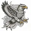 hawk flying tattoo design idea