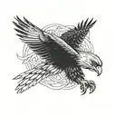 the hawk emerges from tattoo design idea