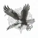 the hawk emerges from tattoo design idea