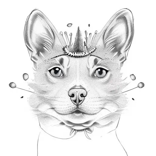 Flower dog cat bird nature vibes tattoo design idea