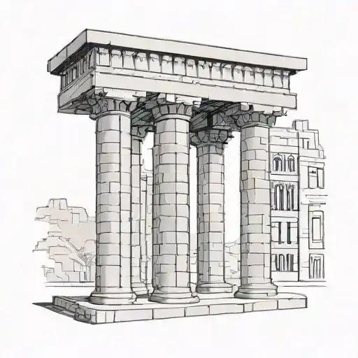 vector persepolis column tattoo design idea