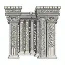 vector persepolis column tattoo design idea