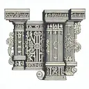vector persepolis column tattoo design idea
