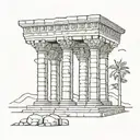 vector persepolis column tattoo design idea