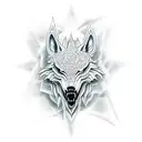 clock wolf and dragon tattoo design idea