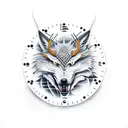 clock wolf and dragon tattoo design idea