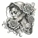 pain hatred grief sorrow tattoo design idea