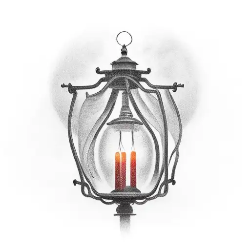 holding a lantern in the fog tattoo design idea