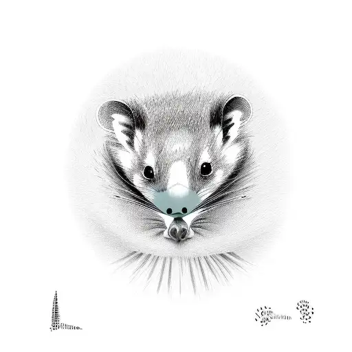 possum riding bomb  tattoo design idea