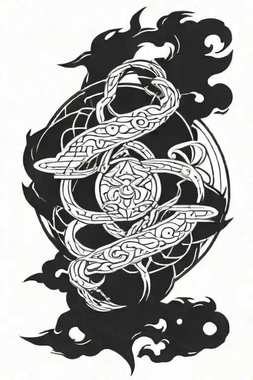 Halo legendary emblem intertwined tattoo design idea
