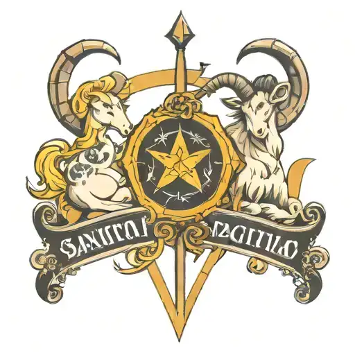Capricorn and Sagittarius  tattoo design idea