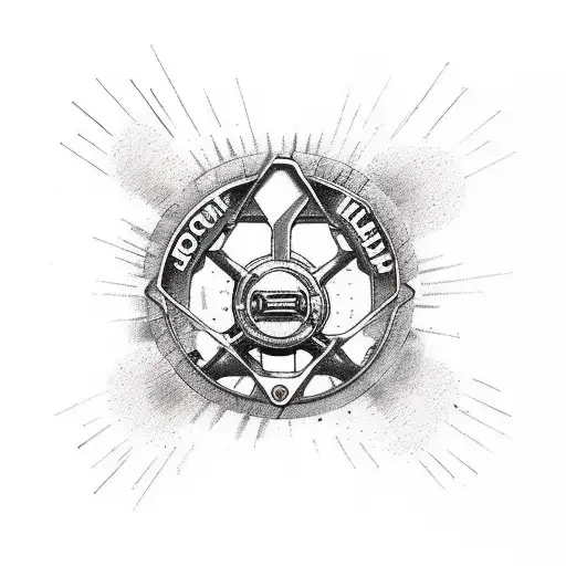 motorbike sprocket with words 'give heaven some hell inside it'  tattoo design idea