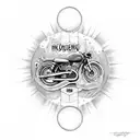 motorbike sprocket with words give heaven some hell inside it  tattoo design idea