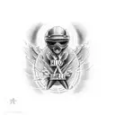 motorbike sprocket with words give heaven some hell inside it  tattoo design idea