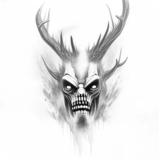 Wendigo Scary tattoo design idea