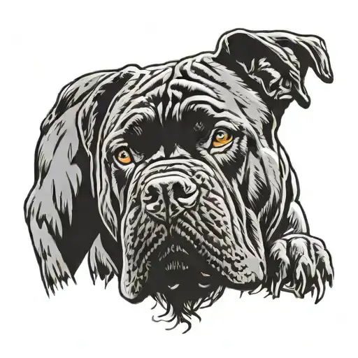 cane corso dog tattoo design idea