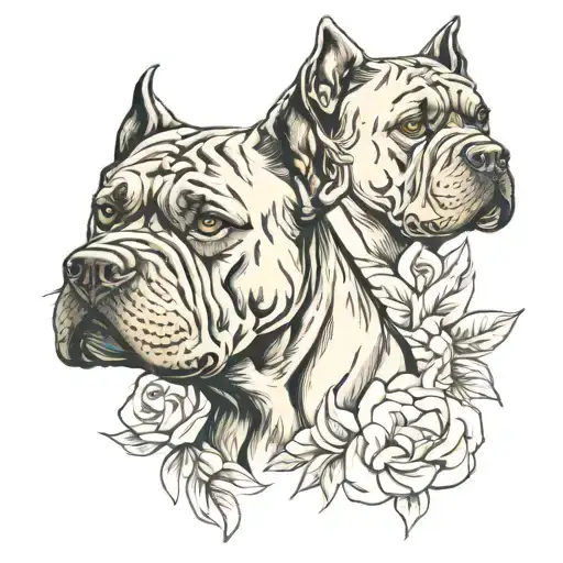 cane corso dog tattoo design idea