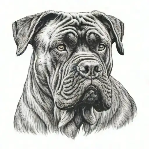 cane corso dog tattoo design idea