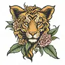 goldenrod leo tattoo design idea