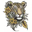goldenrod leo tattoo design idea