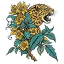 goldenrod leo tattoo design idea