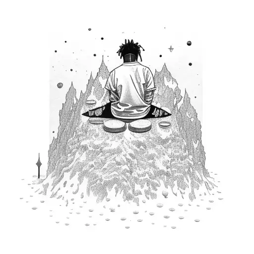 juice wrld sitting on top of the earth codeine dripping from the top of the earth and the universe is filled pills insts tattoo design idea
