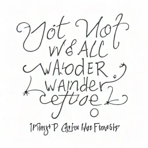 quote 'Not all who wander tattoo design idea