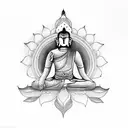 sree chakra budha tattoo design idea