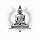 sree chakra budha tattoo design idea