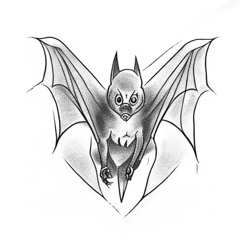 Bat in the forearm, using black and red ink tattoo design idea