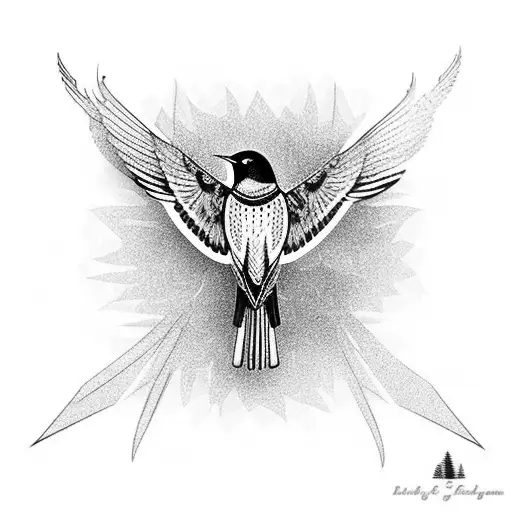 red wing blackbird tattoo design idea