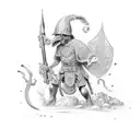 David and Goliath tattoo design idea