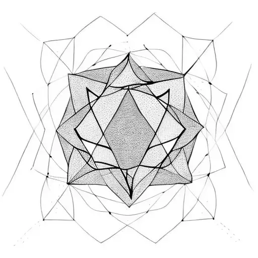 three interlinked triangles using simple lines and dots  tattoo design idea