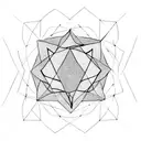 three interlinked triangles using simple lines and dots  tattoo design idea