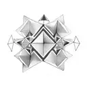 three interlinked triangles using simple lines and dots  tattoo design idea