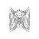 create a small finger tattoo that includes three interlinked triangles using simple lines and dots  tattoo design idea