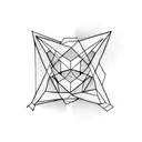 three interlinked triangles simple lines tattoo design idea