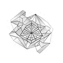 three interlinked triangles simple lines tattoo design idea