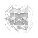 three interlinked triangles simple lines tattoo design idea