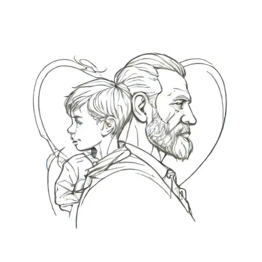 Tattoo of father and son whose father died tattoo design idea