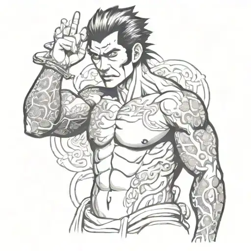Yakuza style and Jojo Bizzarre Advetures tattoo design idea